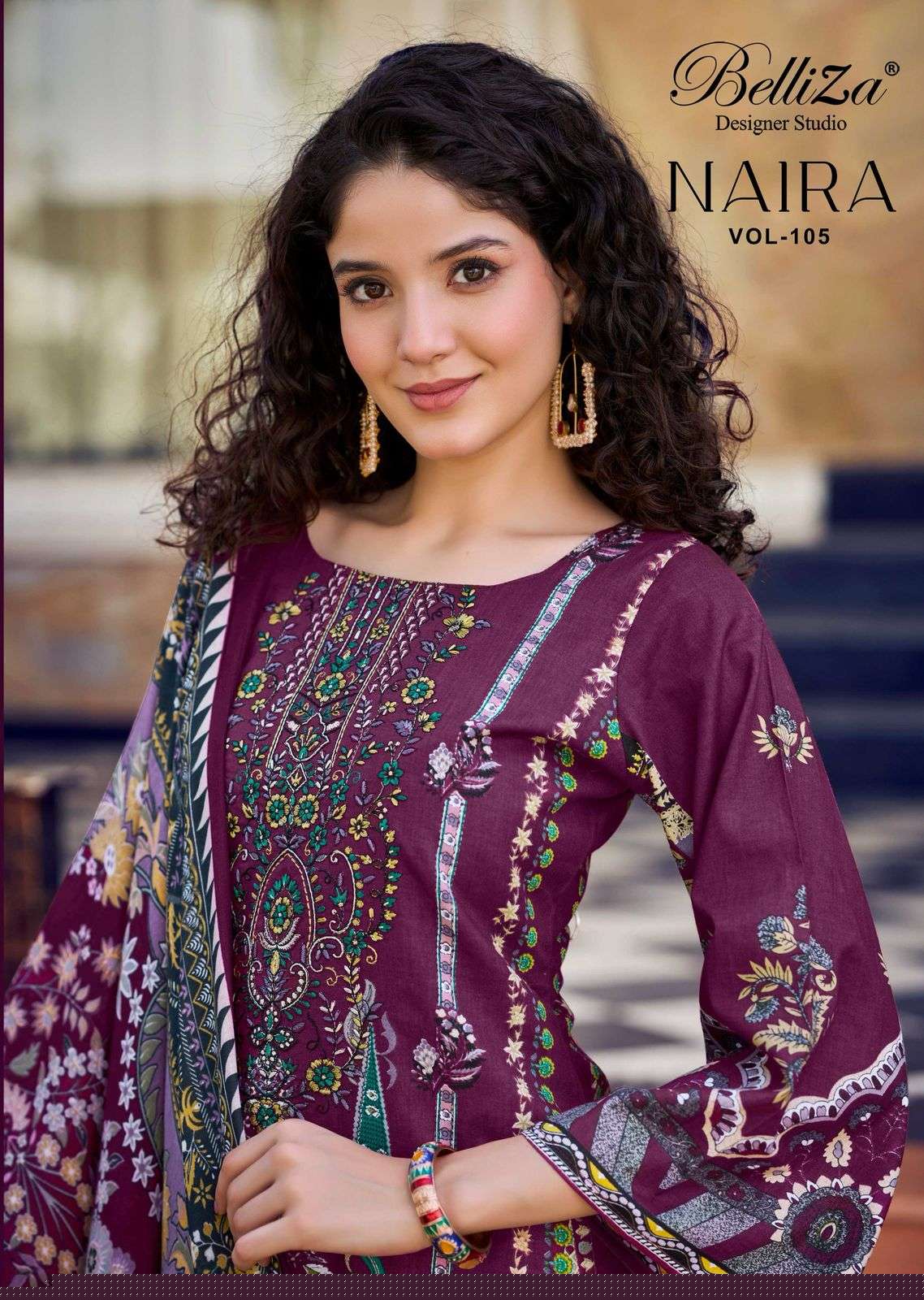 BELLIZA NAIRA VOL-105 843-001 TO 843-008 SERIES PURE COTTON PRINTED PAKISATNI DRESSES-00062