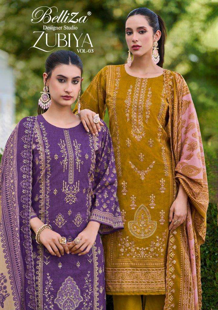 BELLIZA ZUBIYA VOL-03 834-001 TO 834-006 SERIES COTTON DIGITAL PRINT DRESSES-00011