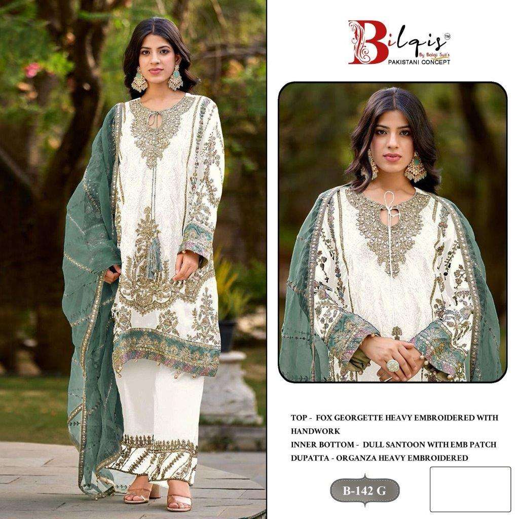BILQIS B-142 G TO J DESIGNER FOX GEORGETTE EMBROIDERED PAKISTANI DRESSES-00011