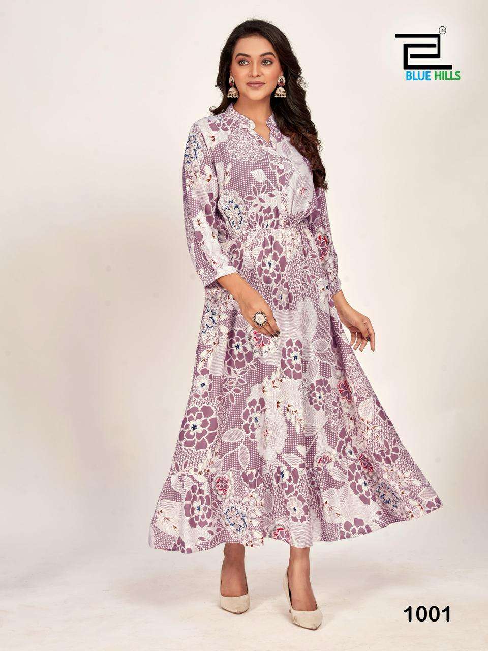 BLUE HILLS FLORIDA PURE RAYON PRINTED KURTIS-00099