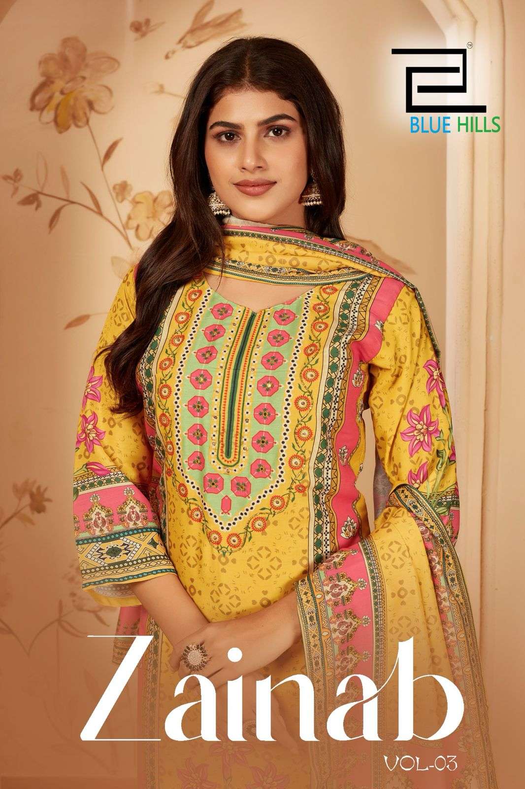 BLUE HILLS ZAINAB VOL-03 PURE MUSLIN PRINTED PAKISTANI DRESSES-00099