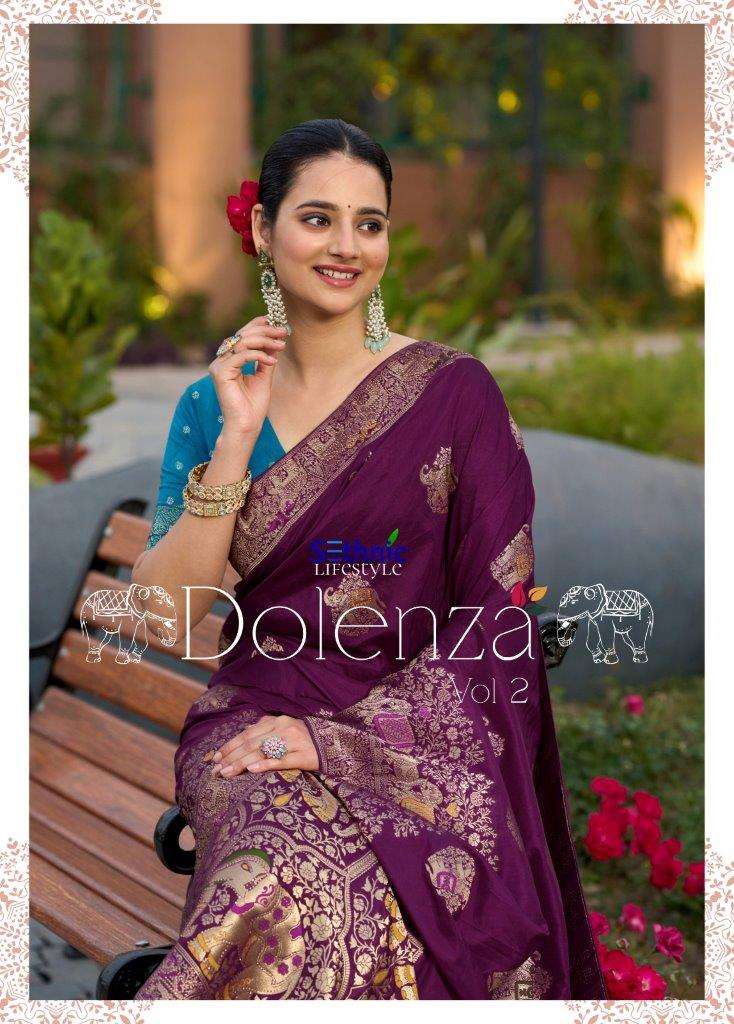 DOLENZA VOL-02 BY SETHNIC DESIGNER SOFT BROCADE SILK FANCY PRINTED SAREES-00137