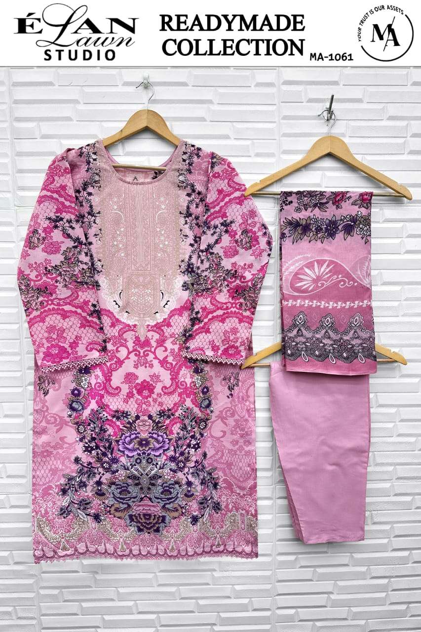 ELAN LAWN STUDIO MA-1061 TO 1066 SERIES PURE LAWN COTTON EMBROIDERY PRINTED DRESSES-00245