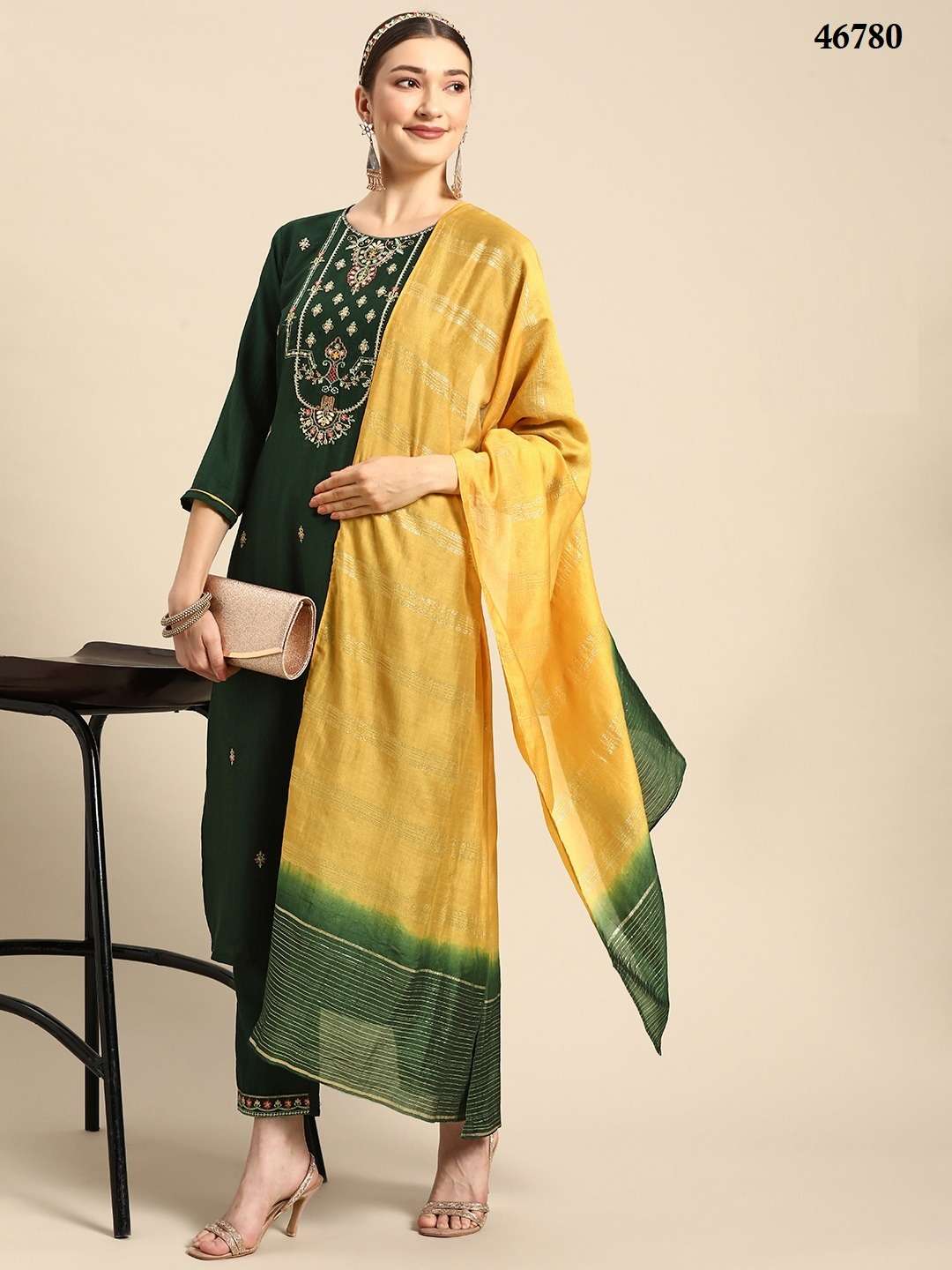 ETHNIC CITY BY ASLIWHOLESALE DESIGNER PURE CHINON PRINTED DRESSES-00137
