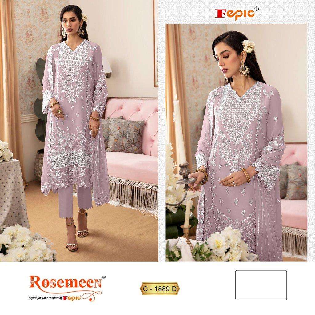 FEPIC ROSEMEEN C-1889 COLOURS DESIGNER GEORGETTE EMBROIDERY DRESSES-00201