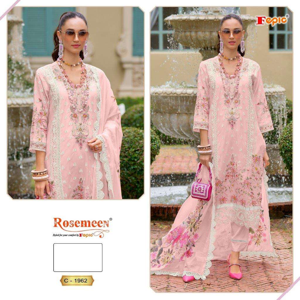 FEPIC ROSEMEEN C-1962 COLOURS DESIGNER ORGANZA HEAVY EMBROIDERY DRESSES-00201
