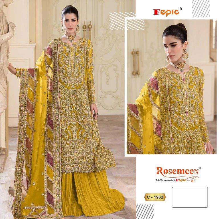 FEPIC ROSEMEEN C-1963 DESIGNER ORGANZA  HEAVY EMBROIDERY DRESSES-00201