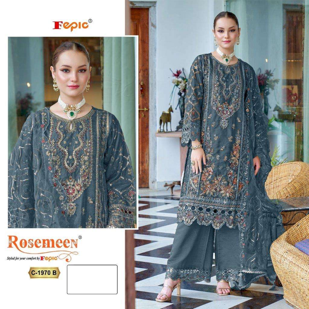 FEPIC ROSEMEEN C-1970 COLOURS DESIGNER ORGANZA HEAVY EMBROIDERY DRESSES-00201