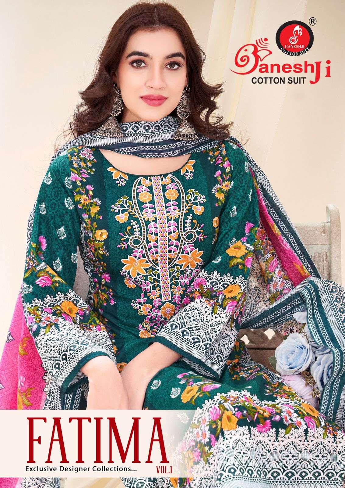 GANESHJI COTTON SUIT FATIMA VOL-1 1001 TO 1008 SERIES PURE COTTON PRINTED DRESSES-00062