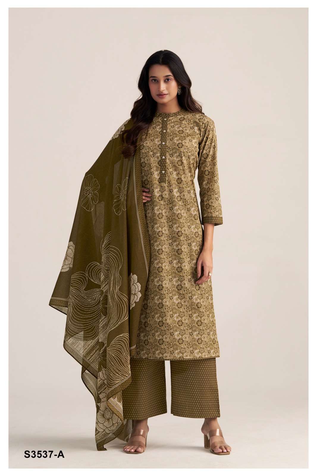 GANGA FASHION ARLETTE S3537-A TO S3537-D SERIES PURE COTTON PRINTED DRESSES-00252