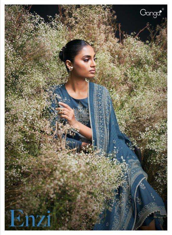 GANGA FASHION ENZI C2273 TO C2278 SERIES PURE COTTON PRINTED EMBROIDERY DRESSES-00252