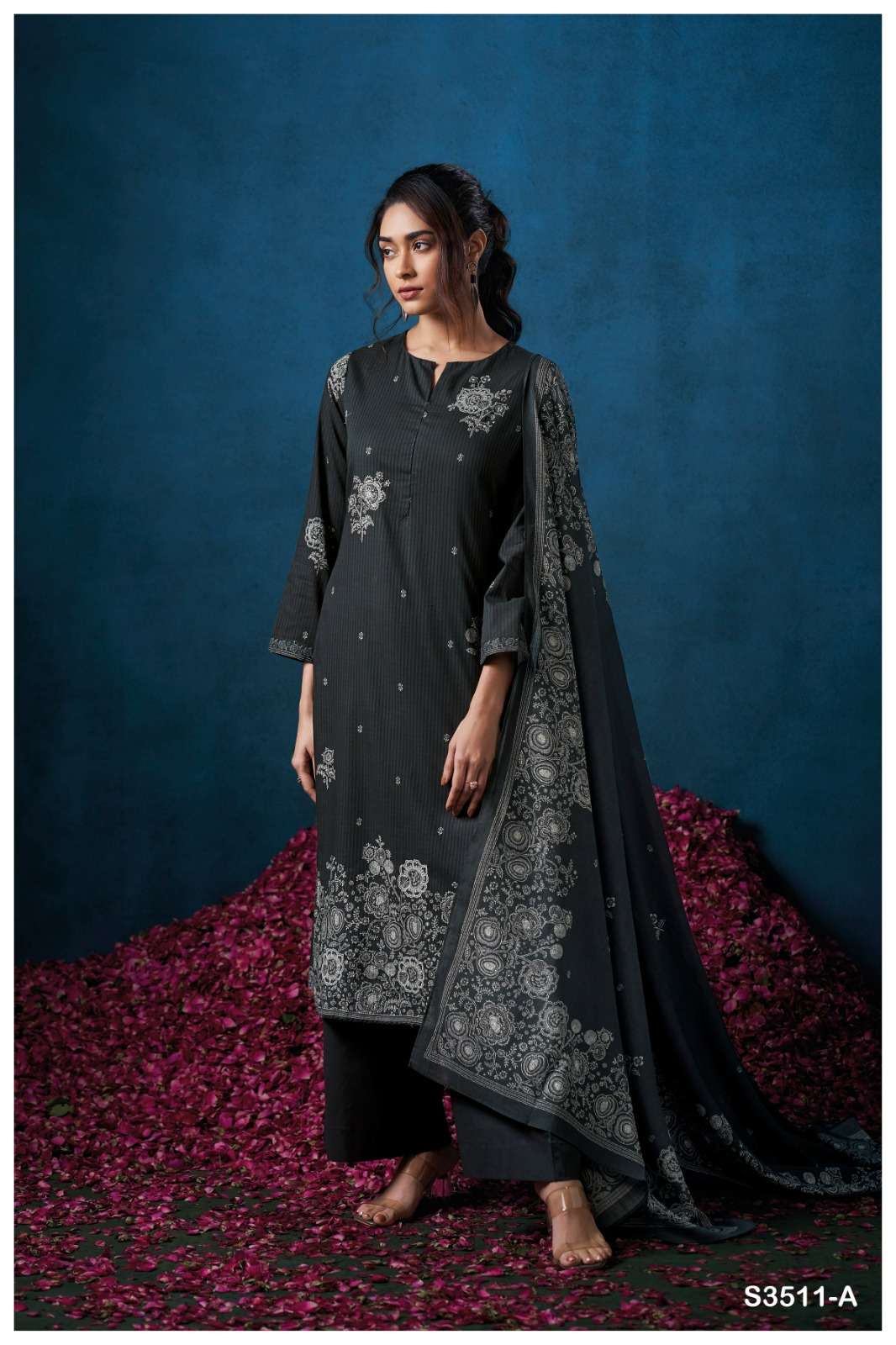 GANGA FASHION GOLNAZ S3511-A TO S3511-D SERIES PURE COTTON PRINTED DRESSES-00252