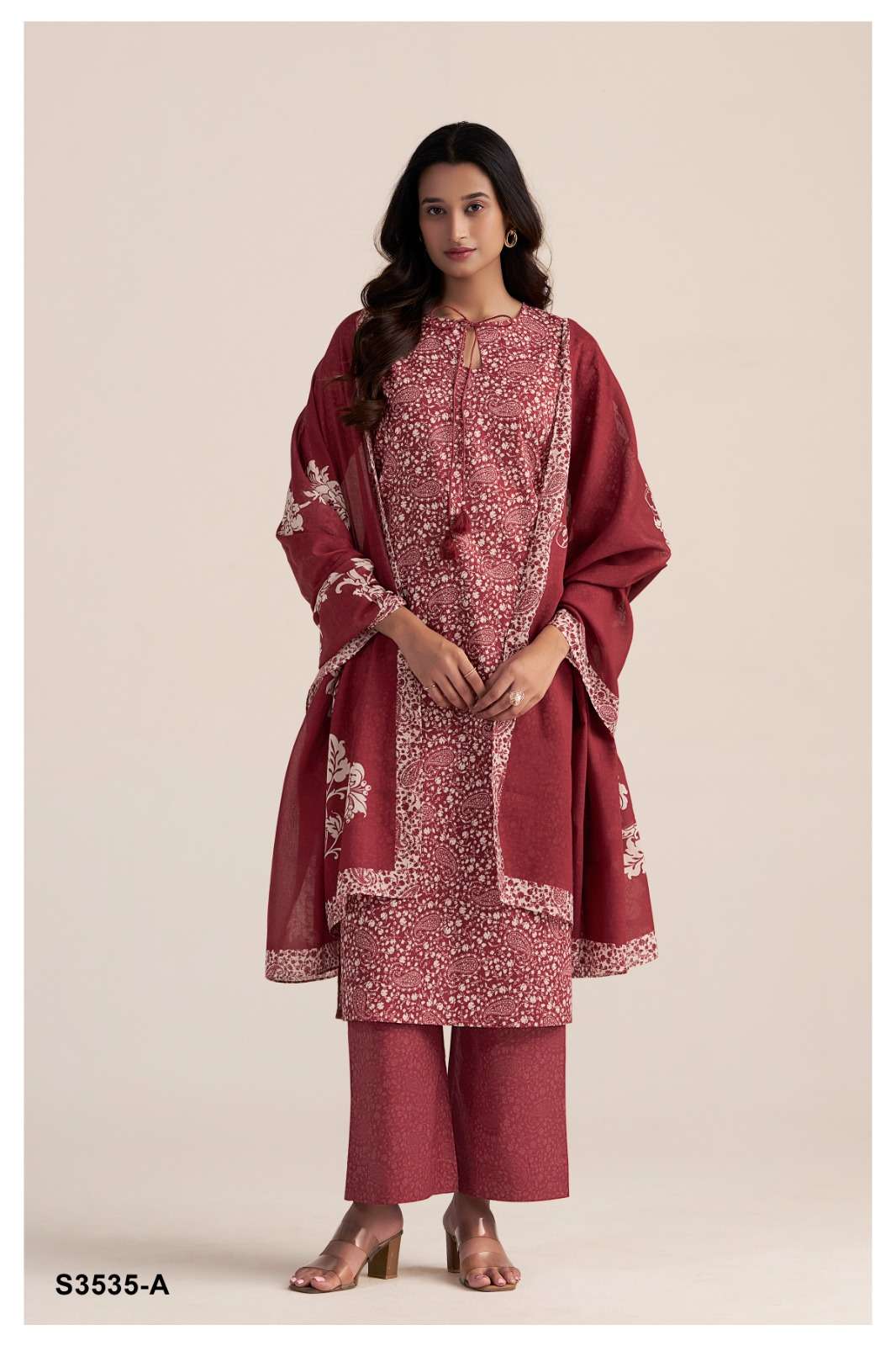 GANGA FASHION HARPER S3535-A TO S3535-D SERIES PURE COTTON PRINTED DRESSES-00252