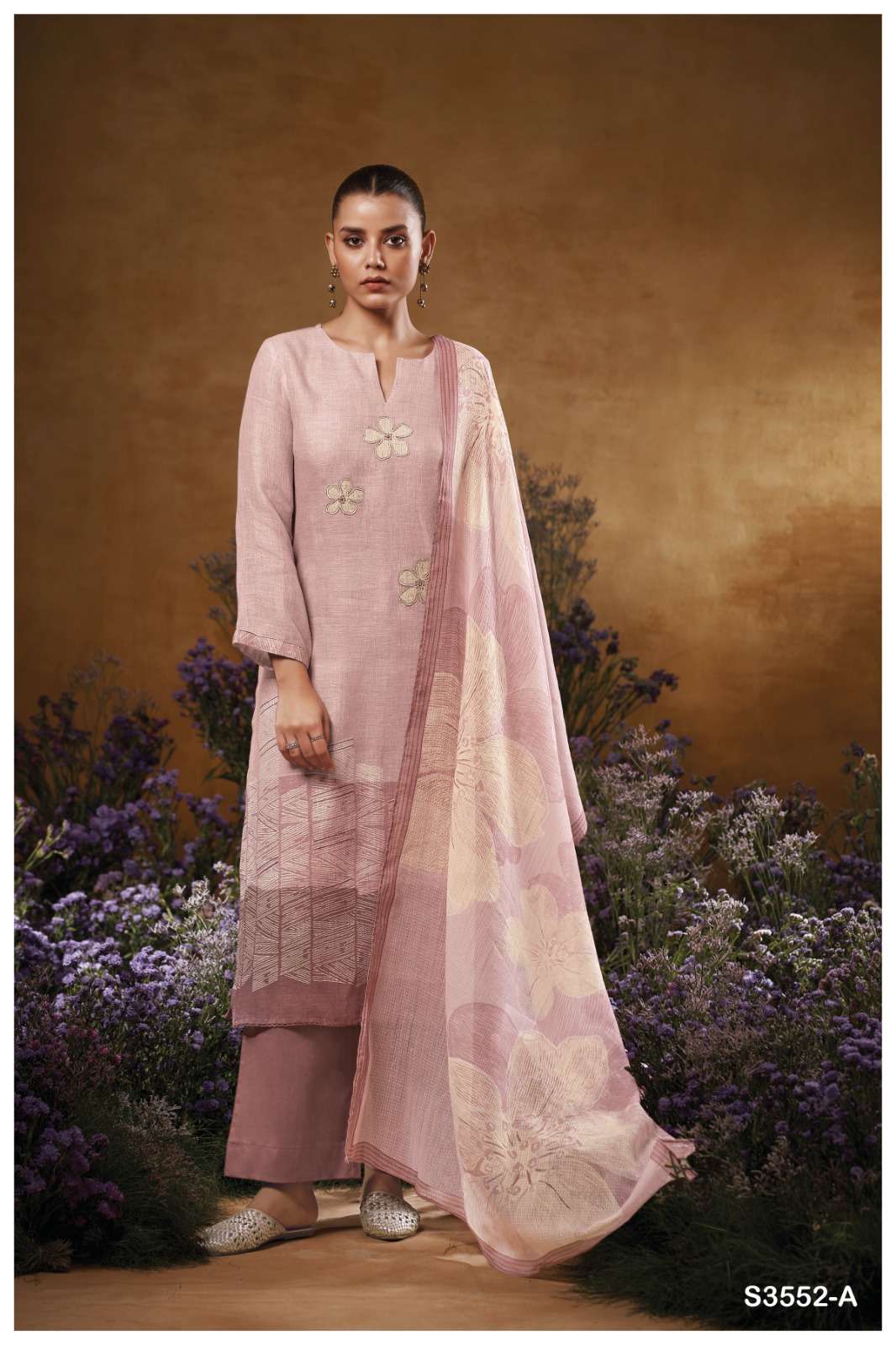 GANGA FASHION KAIYA S3552-A TO S3552-D SERIES PURE COTTON PRINTED EMBROIDERY DRESSES-00252