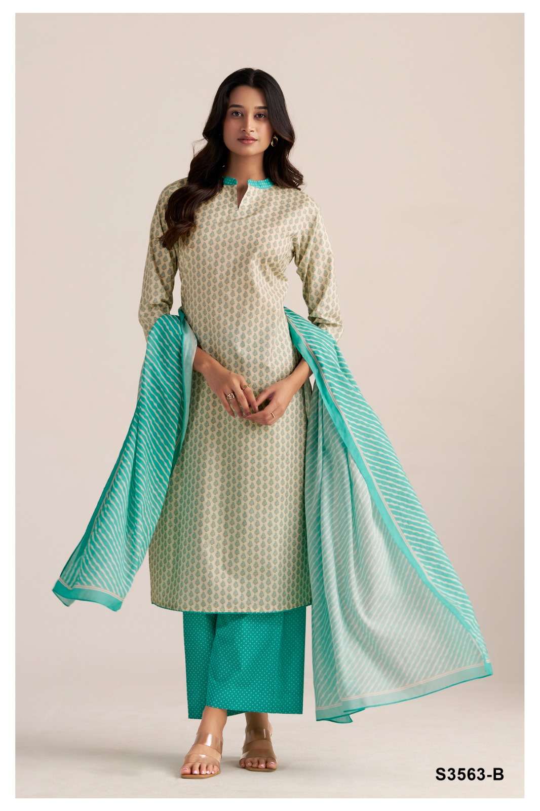 GANGA FASHION LAUREL S3563-A TO S3563-D SERIES PURE COTTON PRINTED DRESSES-00252
