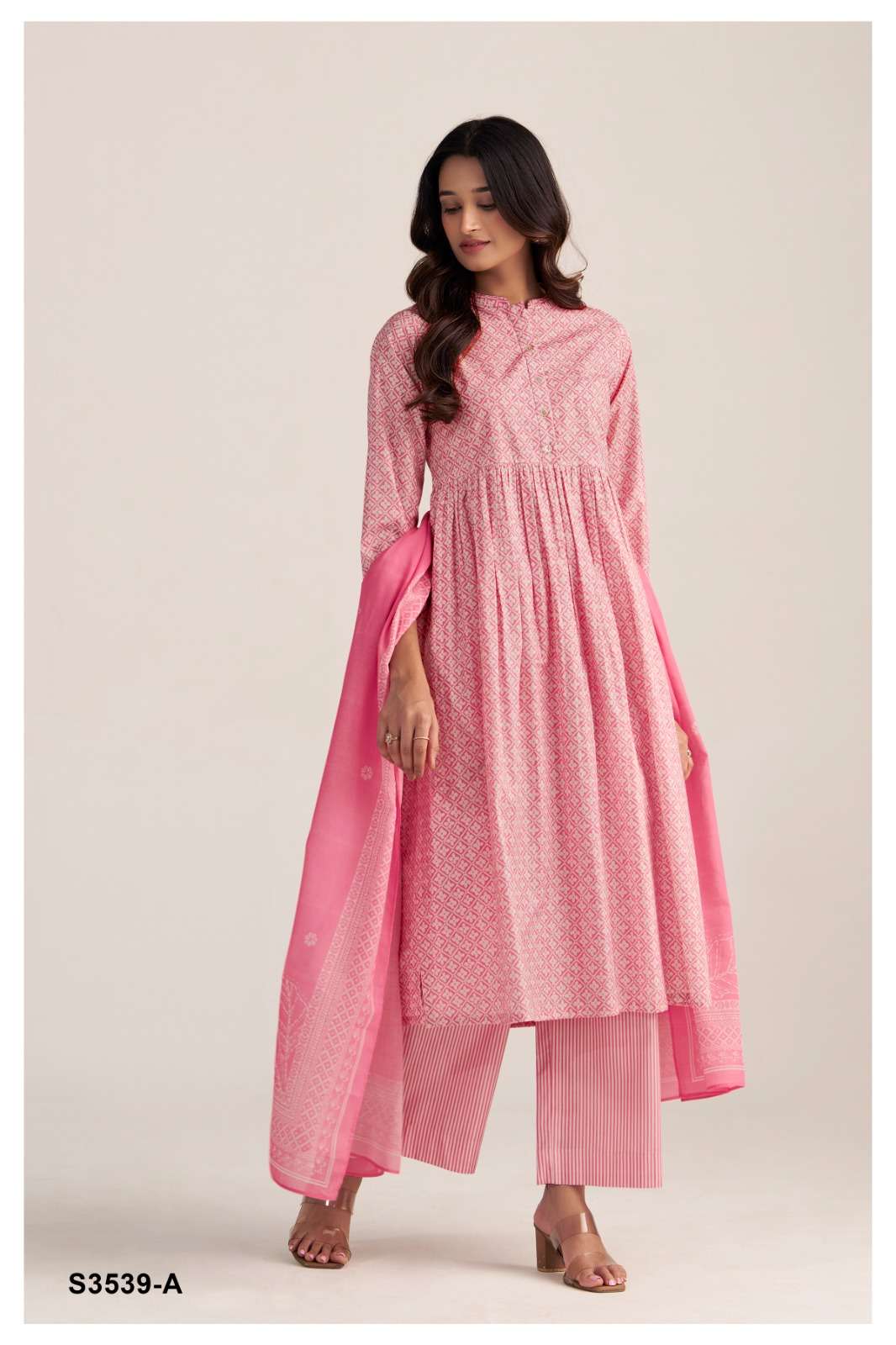 GANGA FASHION LYDIA S3539-A TO S3539-D SERIES PURE COTTON PRINTED DRESSES-00252