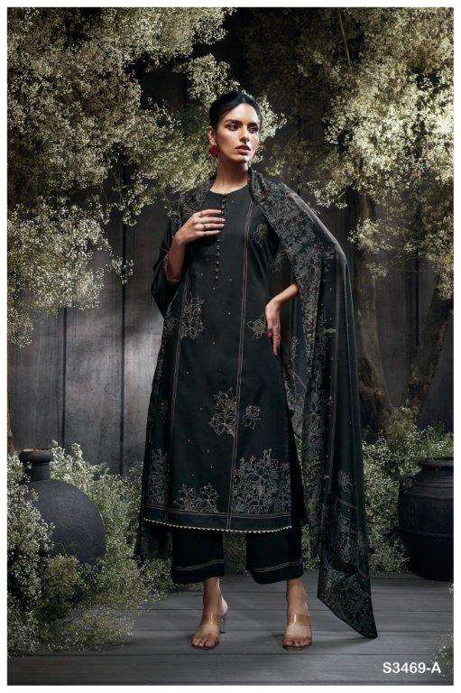 GANGA FASHION MADILYN S3469-A TO S3469-D SERIES PURE COTTON PRINTED EMBROIDERY DRESSES-00252