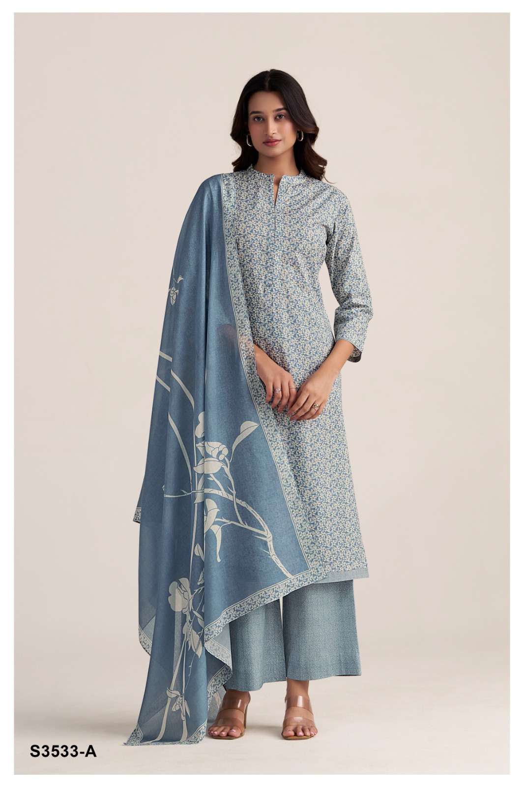GANGA FASHION MALANI S3533-A TO S3533-D SERIES PURE COTTON PRINTED DRESSES-00252