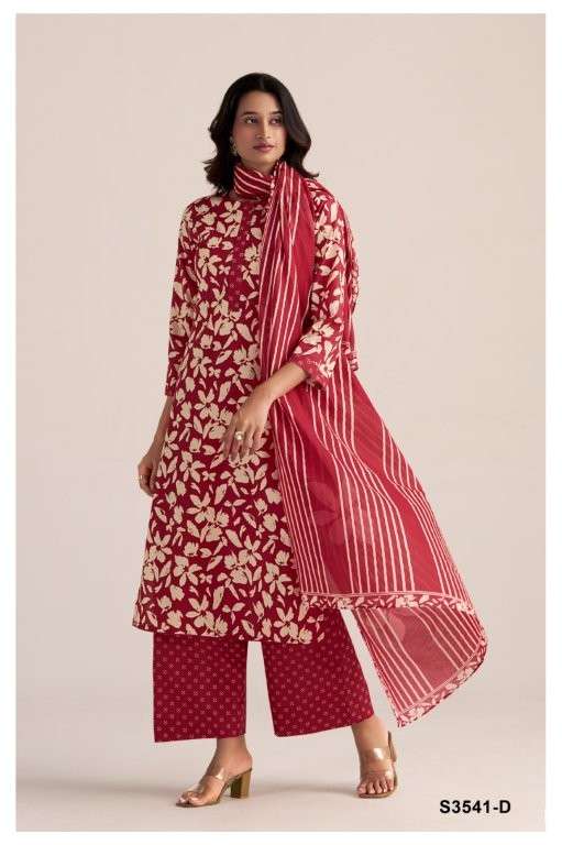 GANGA FASHION NAYELI S3541-A TO S3541-D SERIES PURE COTTON PRINTED DRESSES-00252