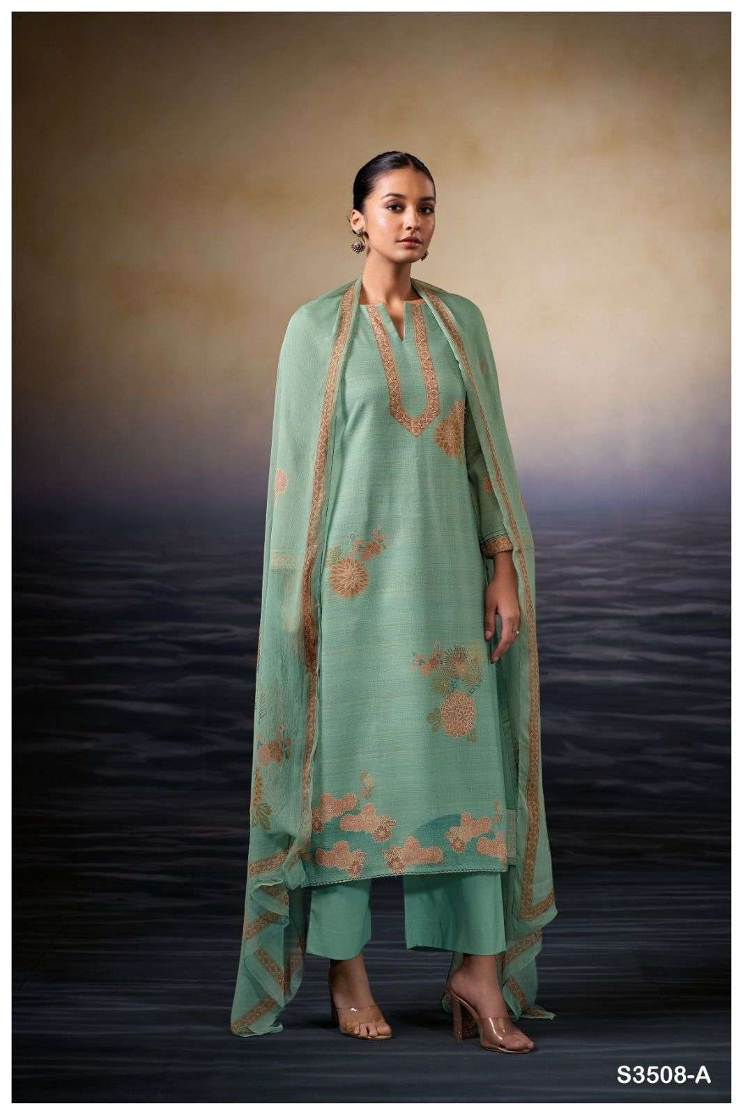 GANGA FASHION NEVIA S3508-A TO S3508-D SERIES PURE COTTON PRINTED DRESSES- 00252