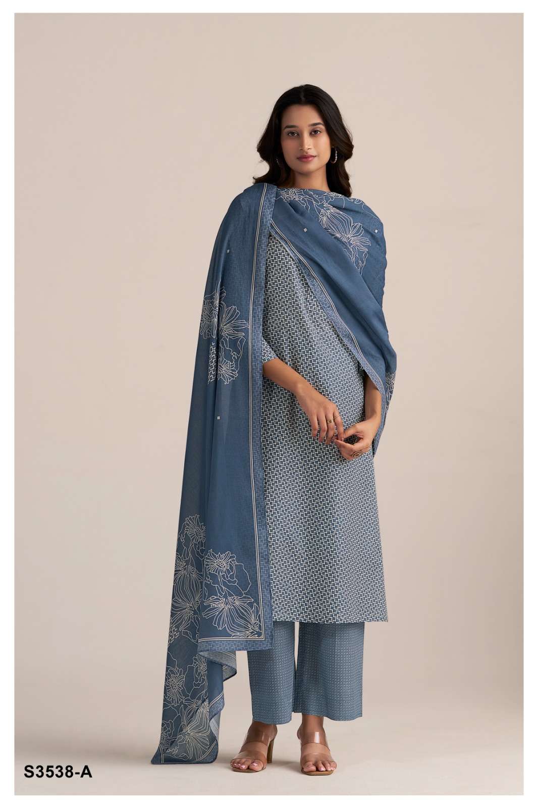 GANGA FASHION NOELLE S3538-A TO S3538-D SERIES PURE COTTON PRINTED DRESSES-00252