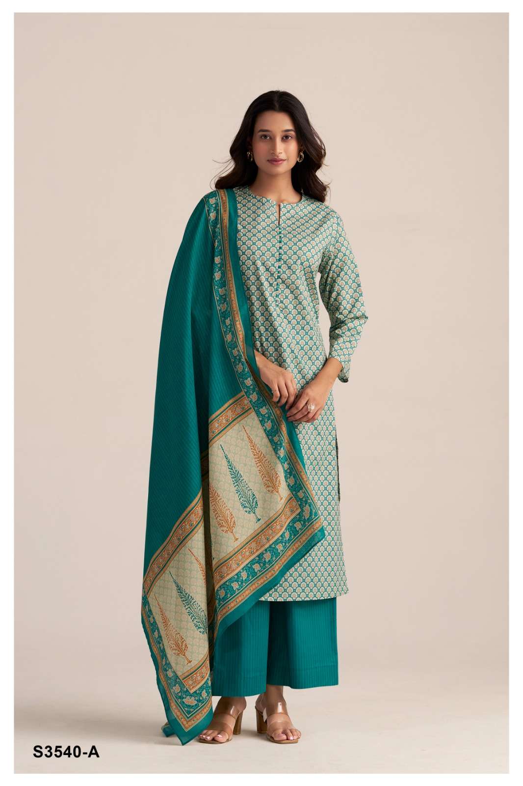 GANGA FASHION TIANA S3540-A TO S3540-D SERIES PURE COTTON PRINTED DRESSES-00252