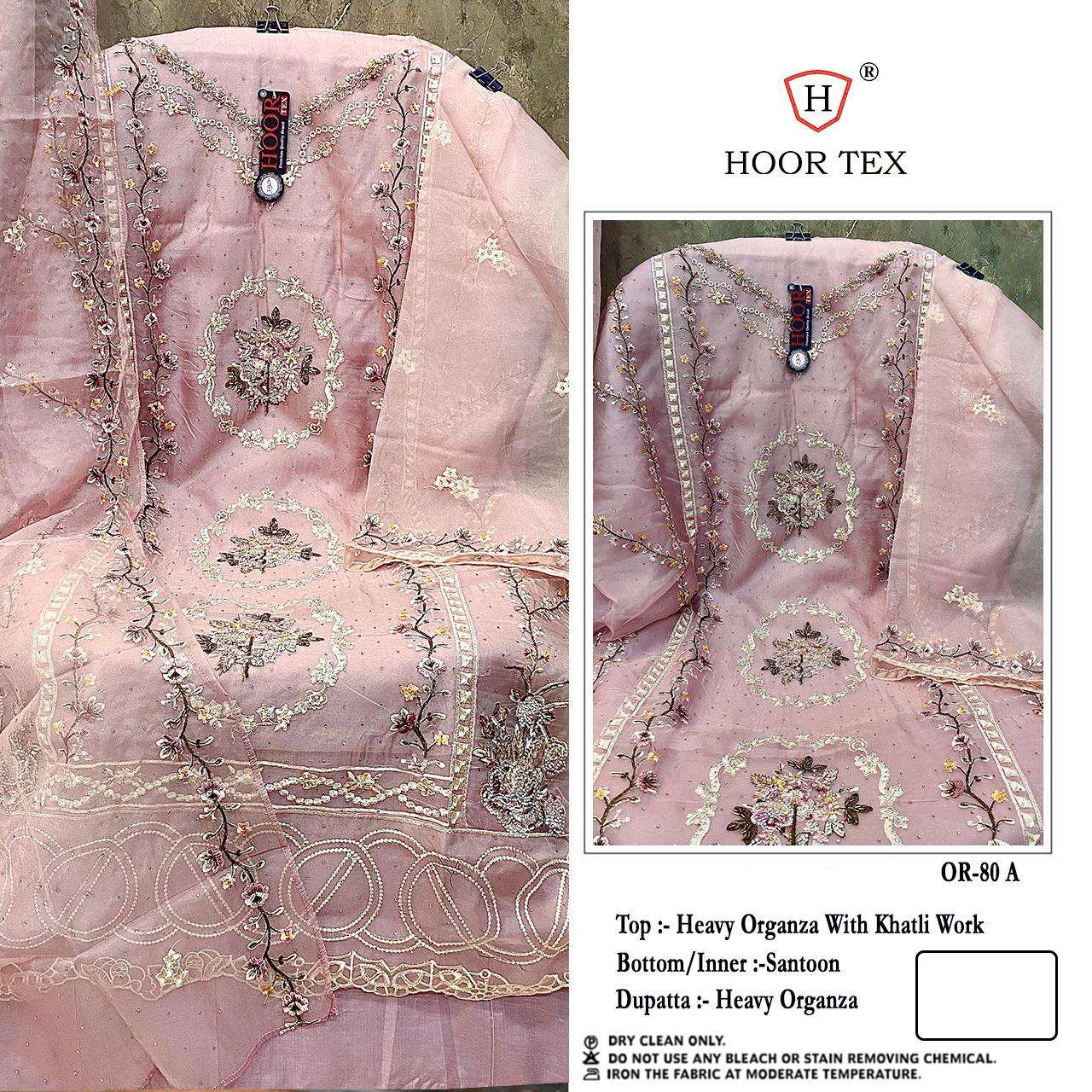 HOOR TEX OR-80 COLOURS DESIGNER ORGANZA EMBROIDERED PAKISTANI DRESSES-00020