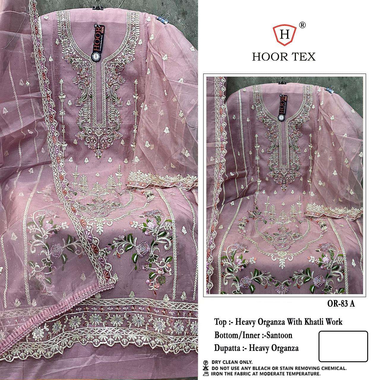 HOOR TEX OR-83 COLOURS DESIGNER ORGANZA EMBROIDERED PAKISTANI DRESSES-00020