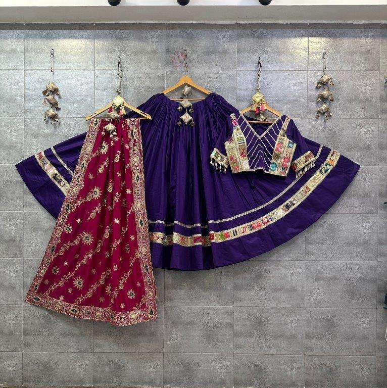 JAANVI 2 BY ASLIWHOLESALE DESIGNER PURE JAM COTTON SILK LEHENGAS-00093