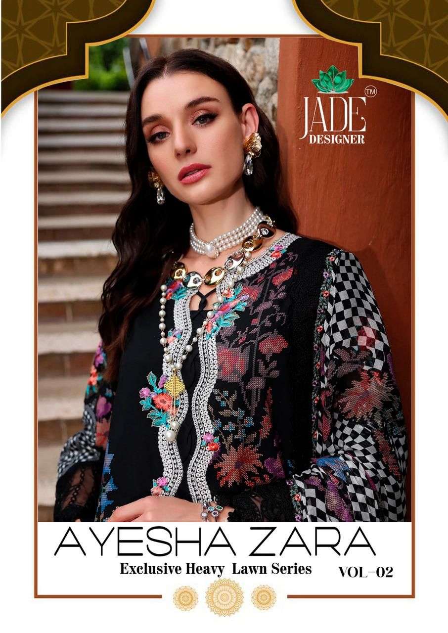 JADE AYESHA ZARA VOL-2 2001 TO 2006 SERIES PURE LAWN COTTON PAKISTANI DRESSES-00062
