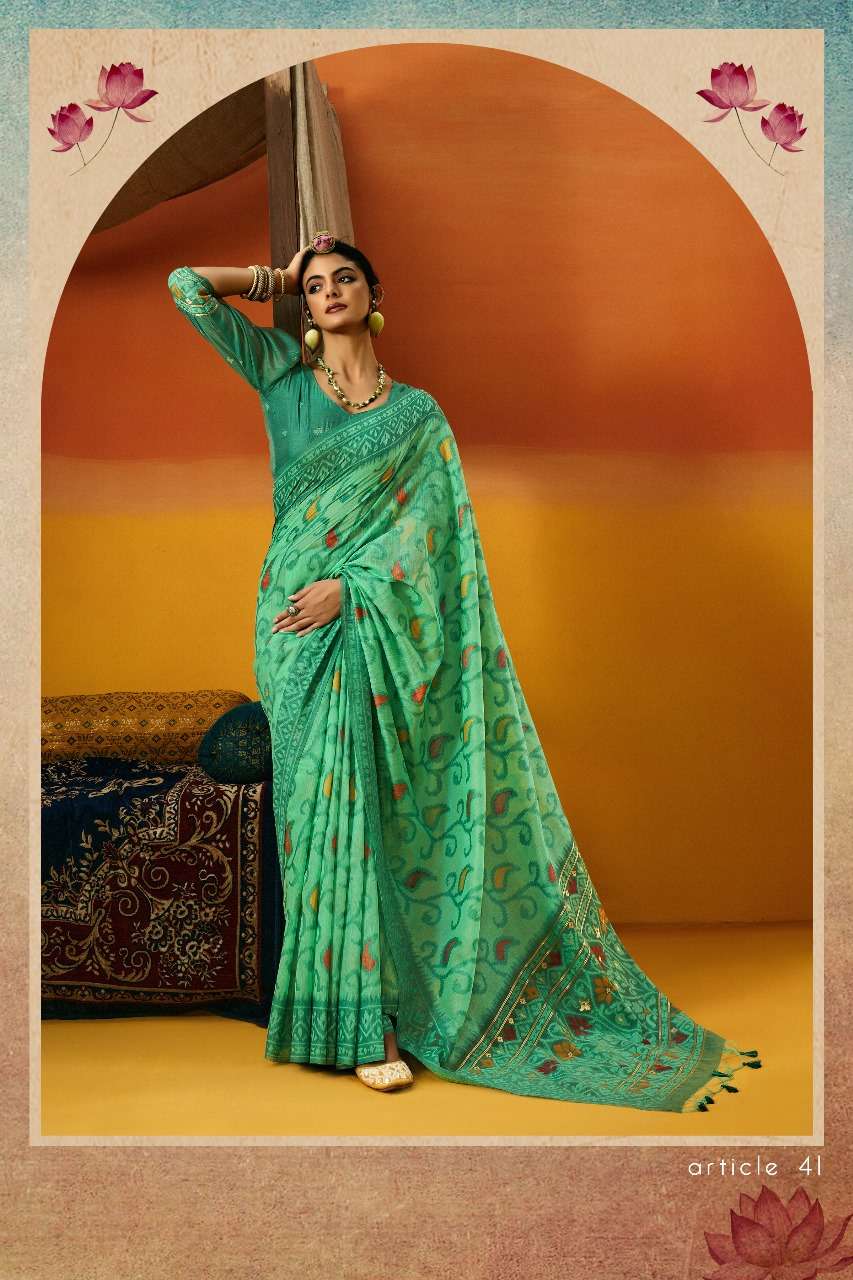 JAMDANI BY ASLIWHOLESALE DESIGNER PURE FANCY PRINTED SAREES-00178