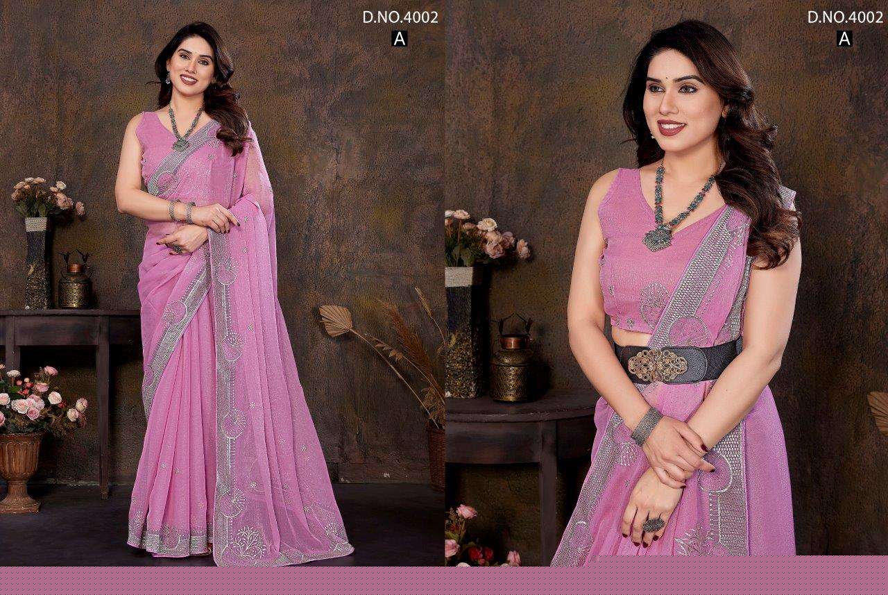 JAYSHREE 4002 BY ASLIWHOLESALE DESIGNER SOFT SHIMAR STONE WORK SAREES-00137