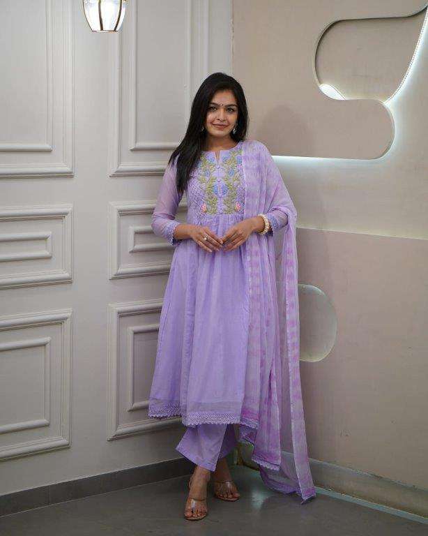 JEEL BY ASLIWHOLESALE DEISGNER PURE GEORGETTE EMBROIDERY DRESSES-0264