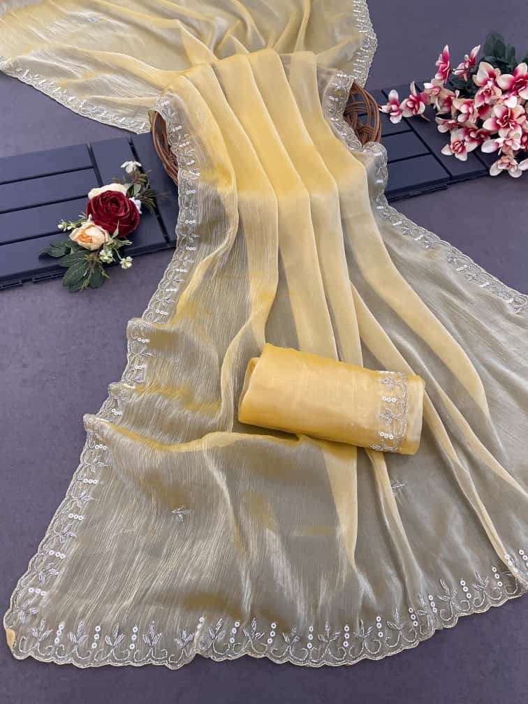 JIMMY CHOO VOL-4 BY ASLIWHOLESALE DESIGNER PURE FANCY JIMMY CHOO EMBROIDERY SAREES-00213