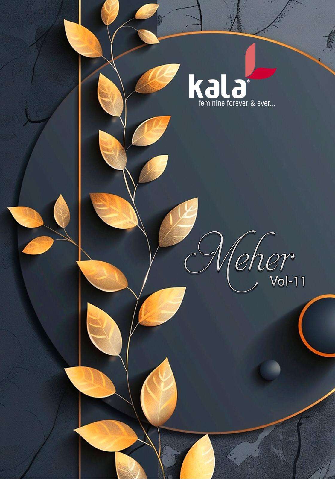 KALA MEHER VOL-11 7401 TO 7412 SERIES DESIGNER HEAVY COTTON PRINTED DRESSES-00062