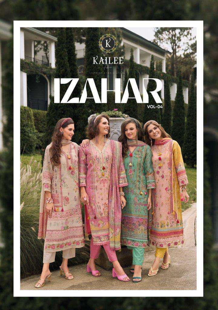KALKI FASHION IZHAAR VOL-4 44101 TO 44104 SERIES PURE LINEN STITCHED DRESSES-00011