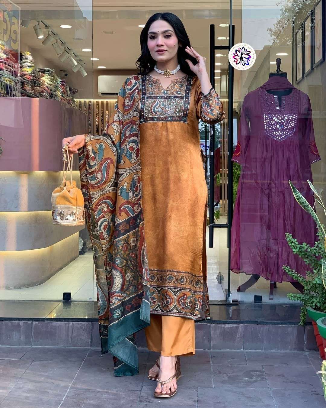 KARISHA VOL-5 BY ASLIWHOLESALE DESIGNER PURE CHINON SILK DRESS-00096