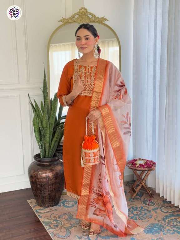 KF-121 COLOUR BY ASLIWHOLESALE DESIGNER PURE VISCOSE RAYON EMBROIDERY DRESSES-00096
