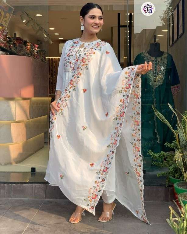 KF-4048 COLOUR BY ASLIWHOLESALE DESIGNER PURE VISCOSE CHINON DRESS-00096