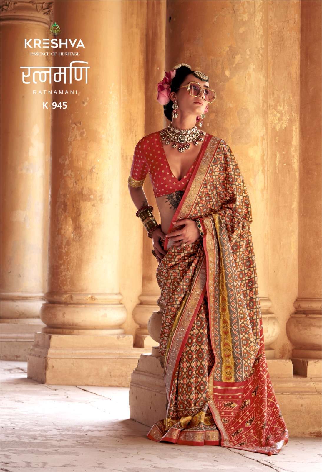 KRESHVA RATNAMANI K-945 TO K-950 SERIES PURE PV SILK SAREES-00178