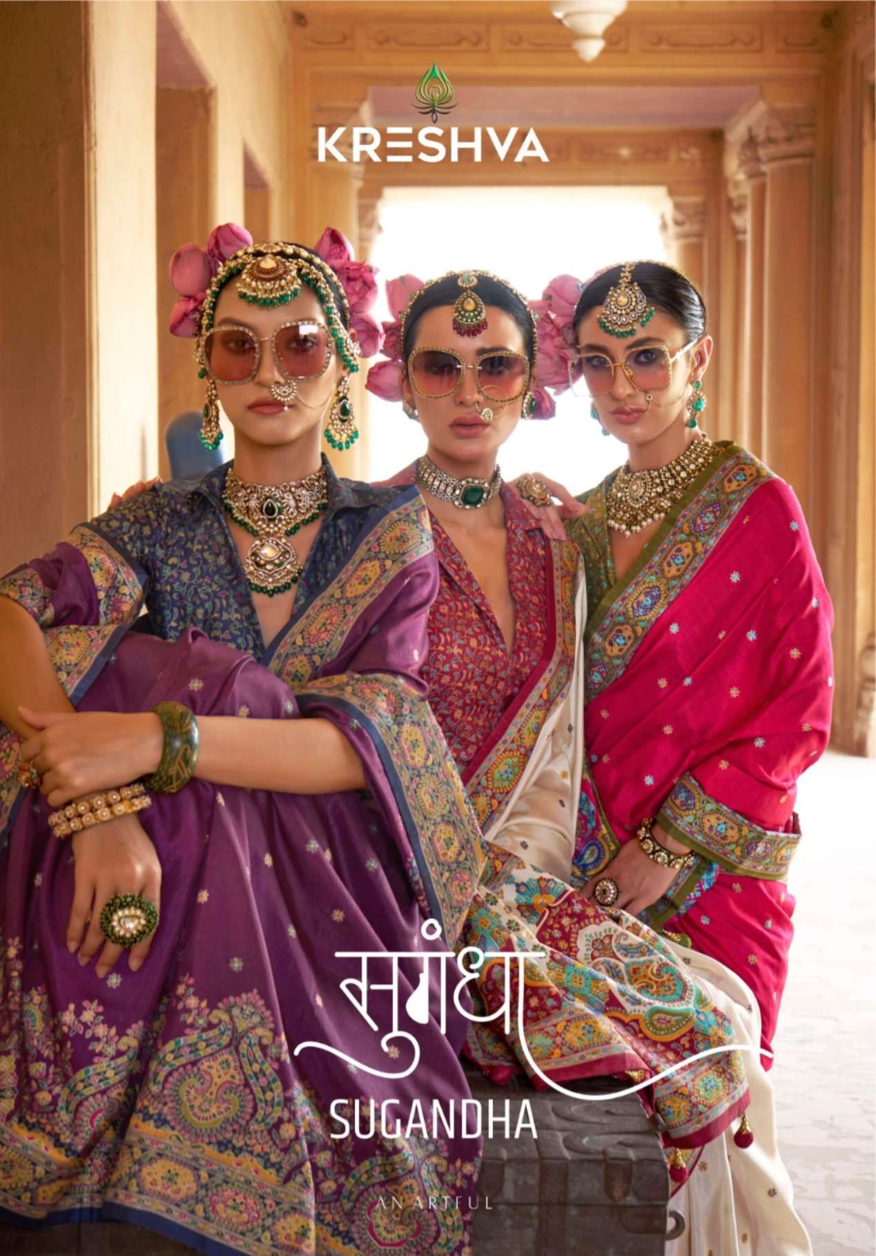 KRESHVA SUGANDHA 957 TO 961 SERIES SOFT PV SILK BANARASI PRINTED SAREES-00137