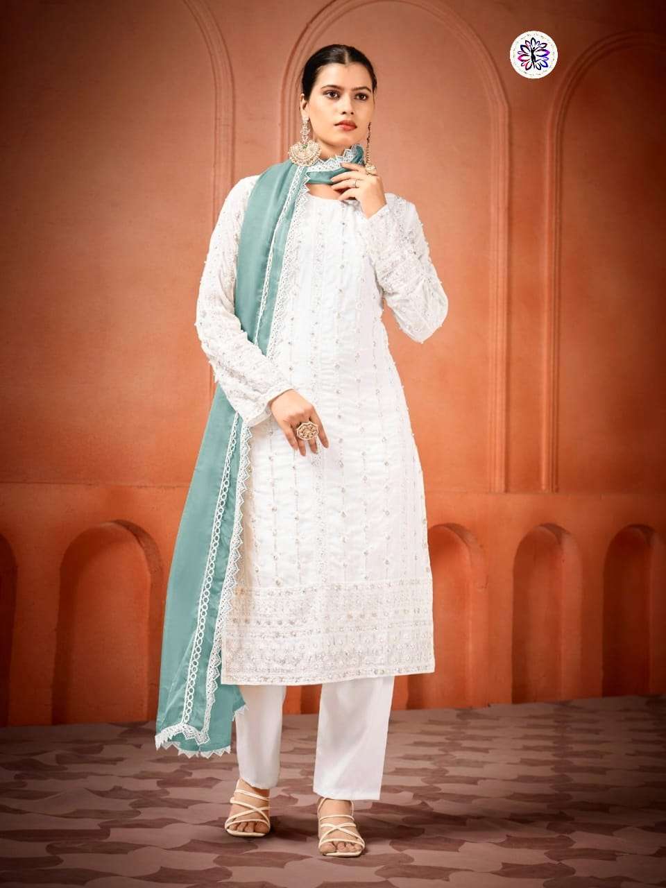 KRISHA VOL-7 BY ASLIWHOLESALE DESIGNER PURE HEAVY GEORGETTE EMBROIDERY DRESSES-00096