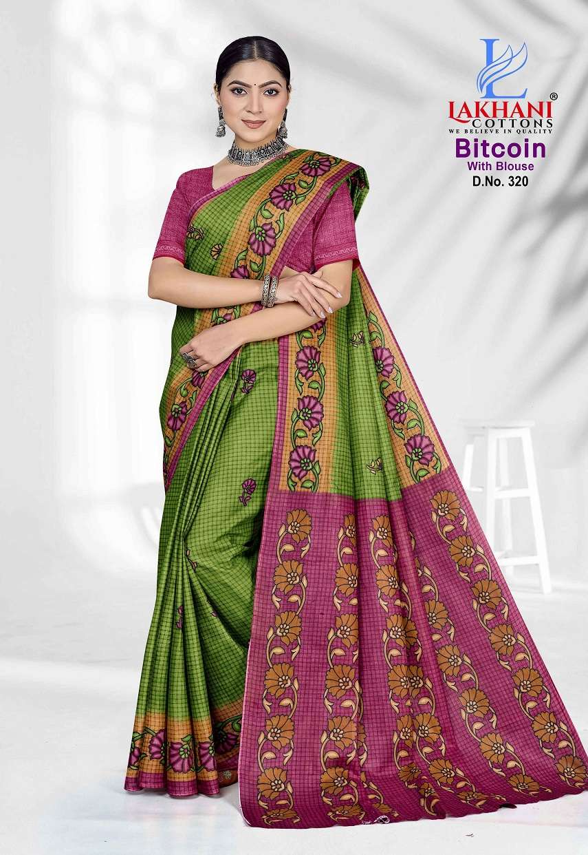 LAKHANI BITCOIN VOL-3 301 TO 320 SERIES PURE COTTON PRINTED SAREES-00015