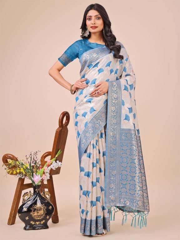 LINEN QUEEN BY ASLIWHOLESALE DESIGNER PURE LINEN COTTON SAREES-00281