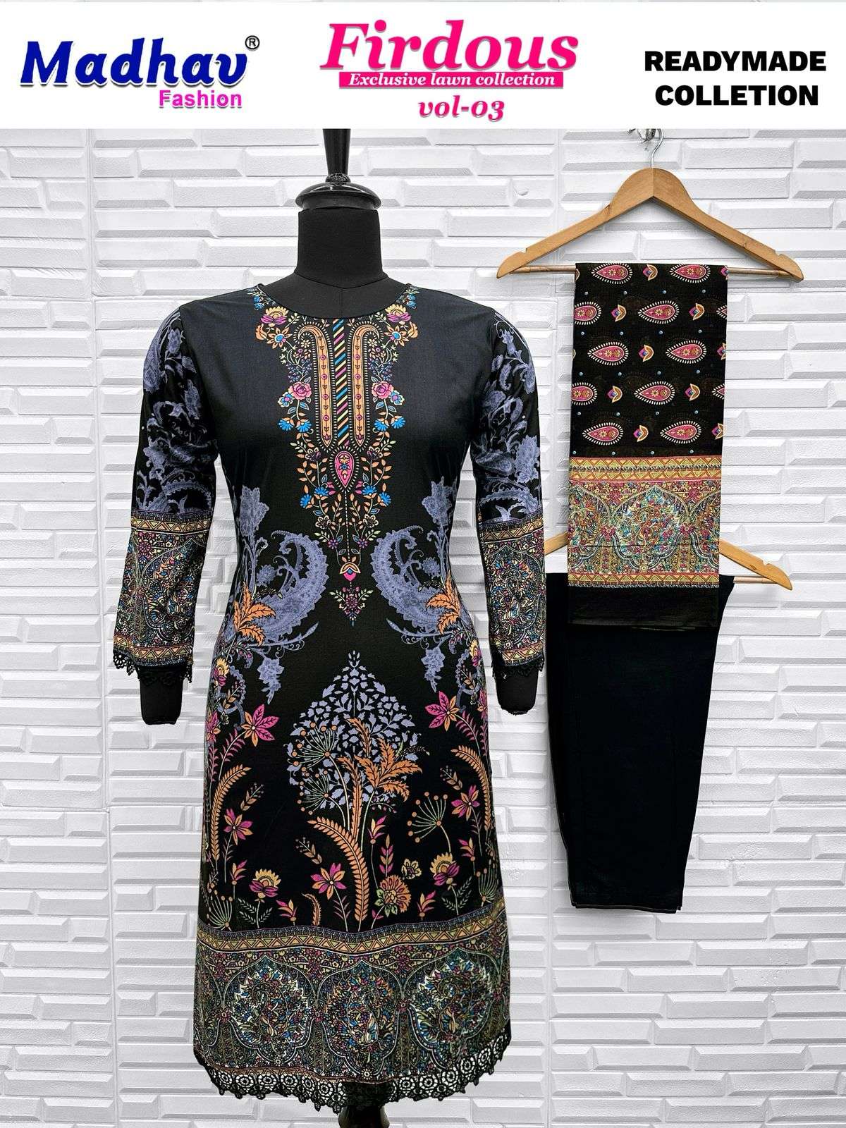 MADHAV FASHION FIRDOUS VOL-03 RM 3001 TO 3006 SERIES COTTON PRINT DRESSES-00062