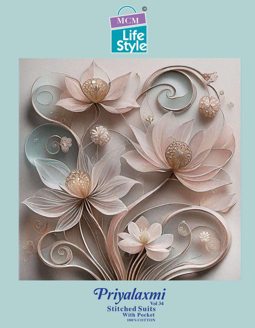 MCM LIFESTYLE PRIYALAXMI VOL-34 DESIGNER FANCY COTTON PRITNED DRESSES-00062