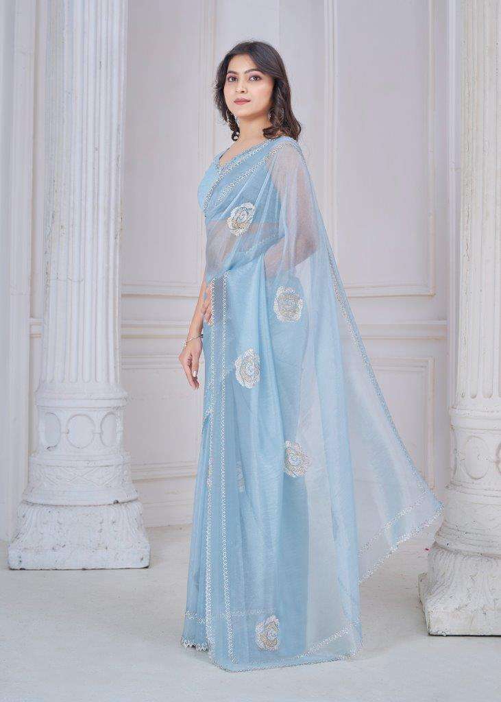 MEHAK 953 NX 953-A TO 953-F DESIGNER SERIES ORGANZA SILK WORK SAREES-00137