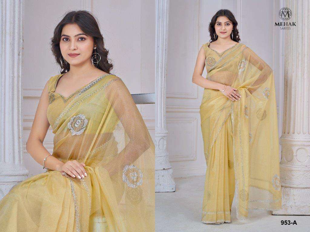 MEHAK 953 NX 953-A TO 953-F SERIES PURE ORGANZA SAREES-00137