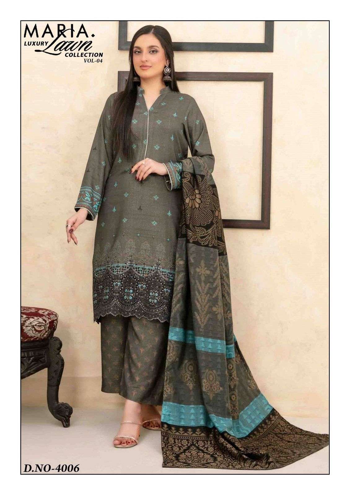 MISSWORLD CHOICE MARIA LUXURY LAWN VOL-04 4001 TO 4006 SERIES PURE LWAN COTTON PAKISTANI DRESSES-000...