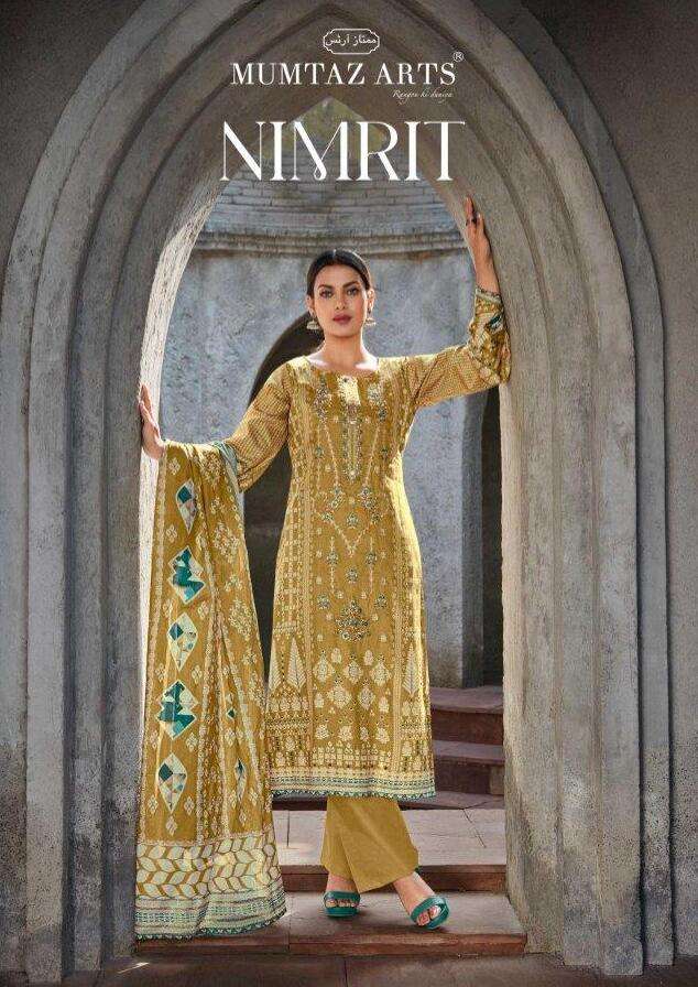 MUMTAZ ARTS NIMRIT 1001-01 TO 1001-06 SERIES PURE JAM SATIN PRINT DRESSES-00011